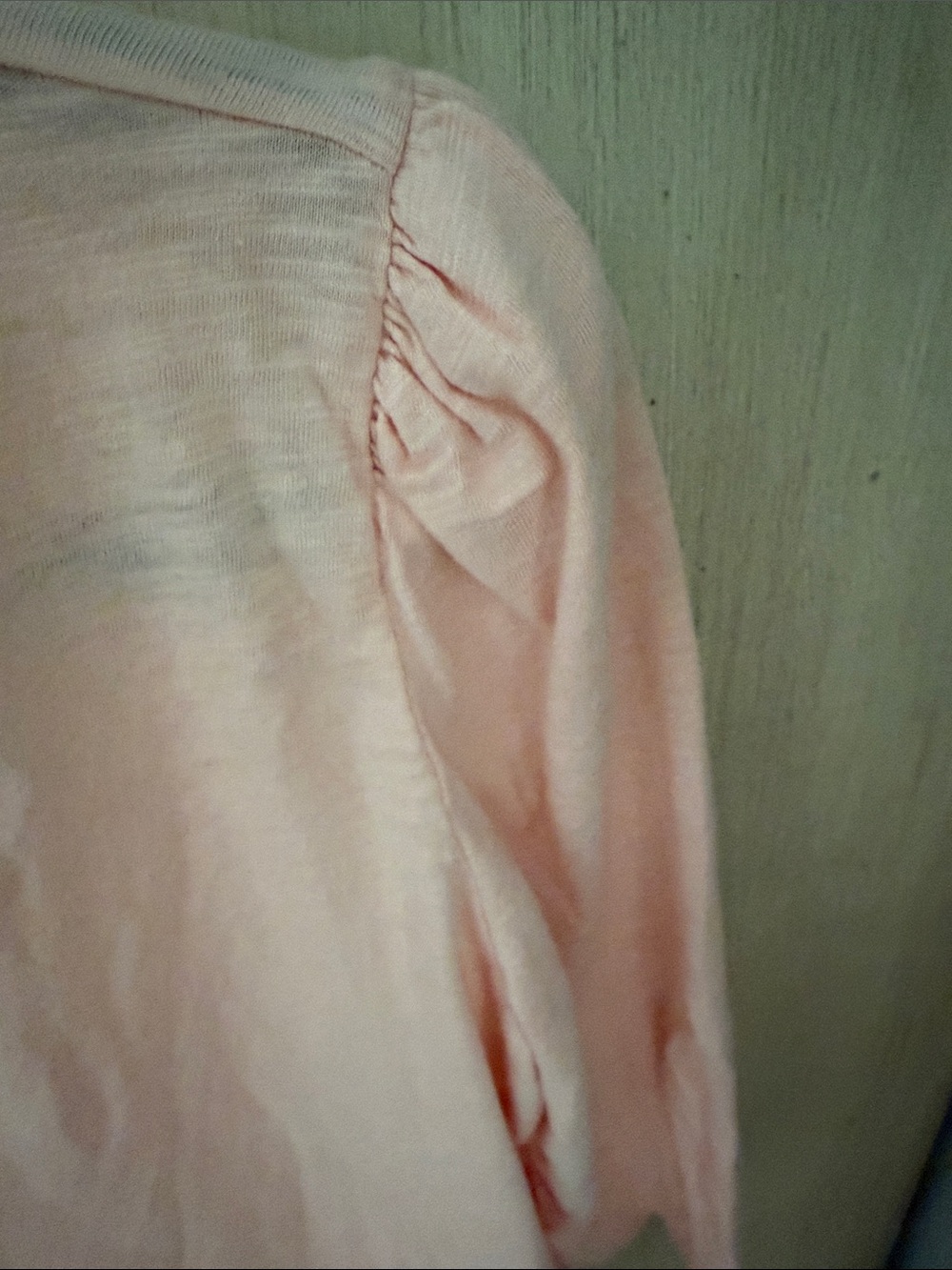White House Black Market Light Pink V-Neck Buttoned Long Sleeve Top - Picture 7 of 10